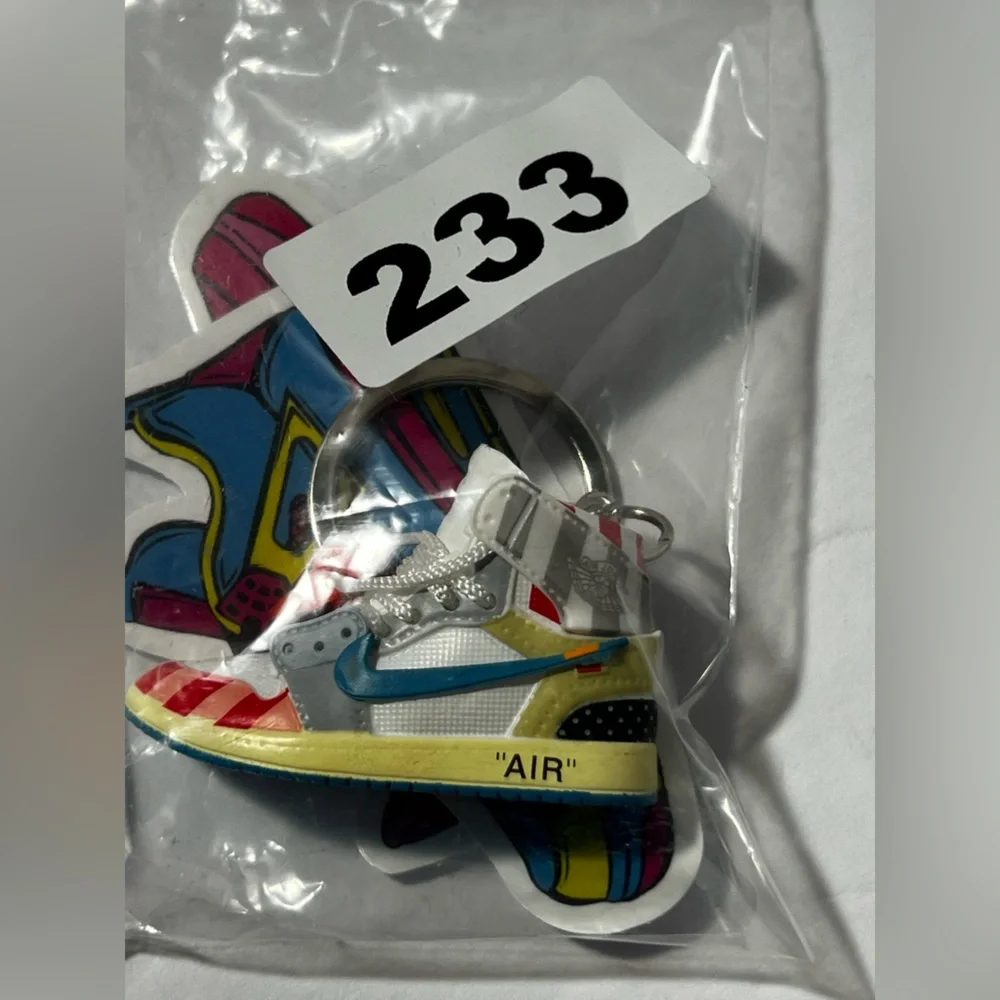 3D Mini Sneaker Keychain Red White Blue high‎ top trinket novelty